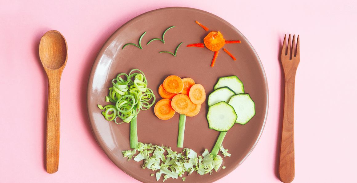 Essen für Kinder arrangieren